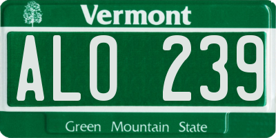 VT license plate ALO239