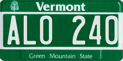 VT license plate ALO240