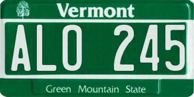 VT license plate ALO245