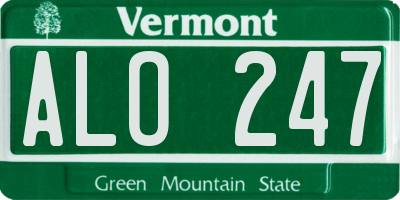 VT license plate ALO247