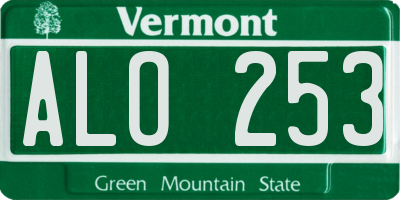 VT license plate ALO253