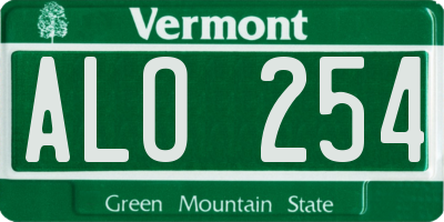 VT license plate ALO254