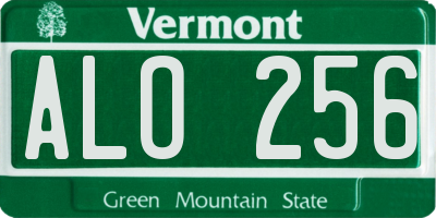 VT license plate ALO256