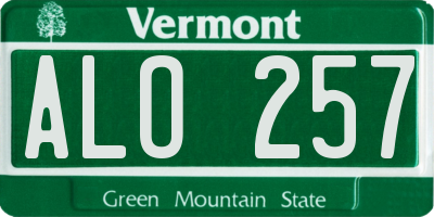 VT license plate ALO257
