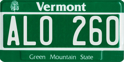 VT license plate ALO260