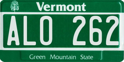 VT license plate ALO262