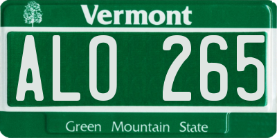VT license plate ALO265