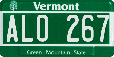 VT license plate ALO267