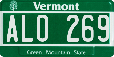 VT license plate ALO269