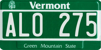VT license plate ALO275
