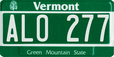 VT license plate ALO277
