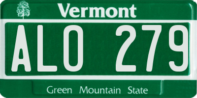 VT license plate ALO279