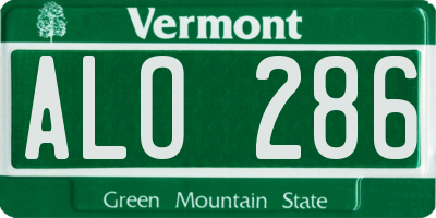 VT license plate ALO286