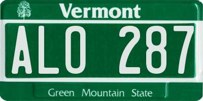 VT license plate ALO287