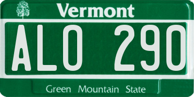 VT license plate ALO290