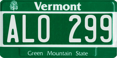 VT license plate ALO299