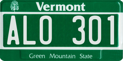 VT license plate ALO301