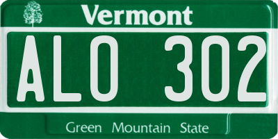 VT license plate ALO302