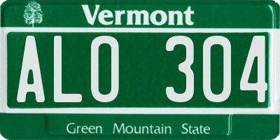 VT license plate ALO304