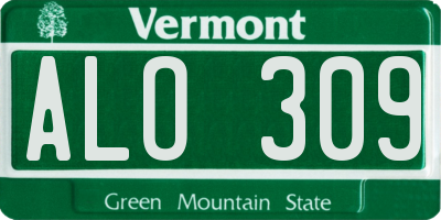 VT license plate ALO309
