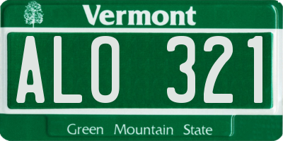 VT license plate ALO321