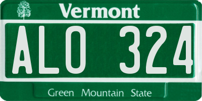 VT license plate ALO324