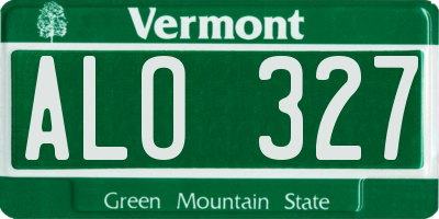 VT license plate ALO327
