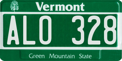 VT license plate ALO328