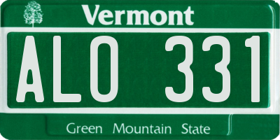 VT license plate ALO331