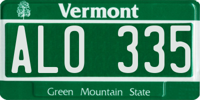 VT license plate ALO335