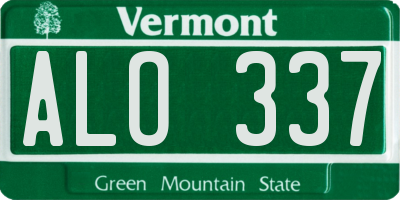 VT license plate ALO337