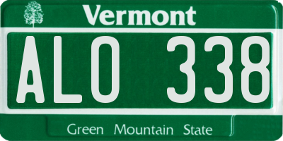 VT license plate ALO338