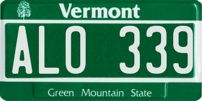 VT license plate ALO339