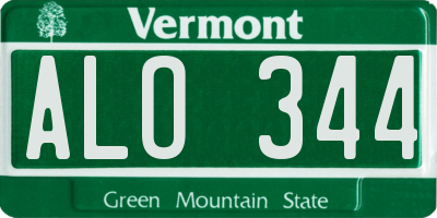 VT license plate ALO344