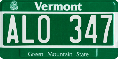 VT license plate ALO347