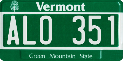 VT license plate ALO351