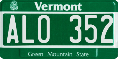 VT license plate ALO352