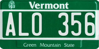VT license plate ALO356