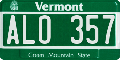 VT license plate ALO357