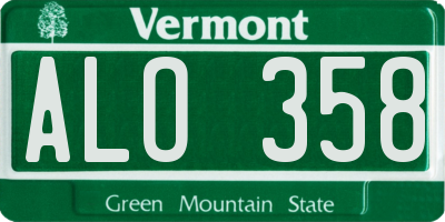 VT license plate ALO358