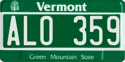 VT license plate ALO359
