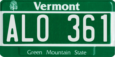 VT license plate ALO361