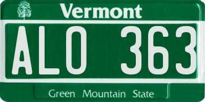 VT license plate ALO363