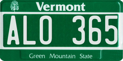 VT license plate ALO365