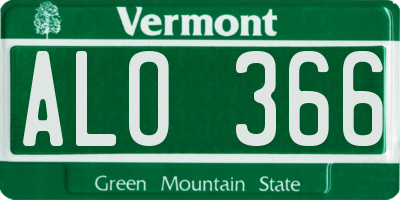 VT license plate ALO366