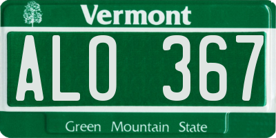 VT license plate ALO367