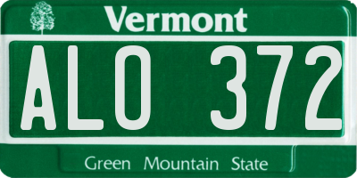 VT license plate ALO372