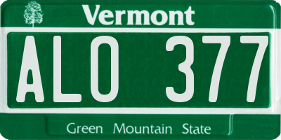 VT license plate ALO377