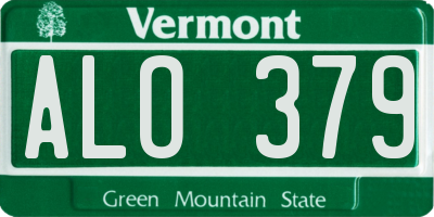 VT license plate ALO379
