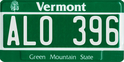 VT license plate ALO396
